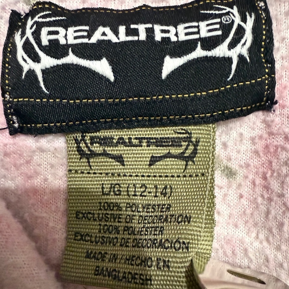 #2) Realtree Pink Camouflage Fleece Jacket size L (12-14) - Picture 7 of 7